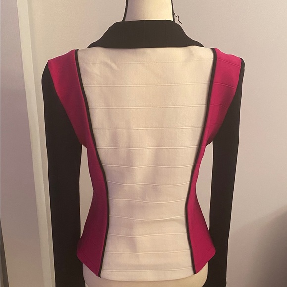 Joseph Ribkoff size 6 tri-colored jacket stretchy material - Picture 6 of 9